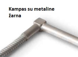 Strypiniai kaitinimo elementas su kampas su metaline žarna