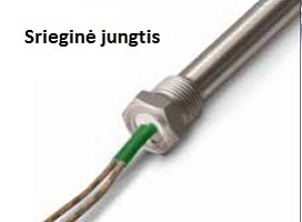 Strypiniai kaitinimo elementas su srieginė jungiamoji detalė